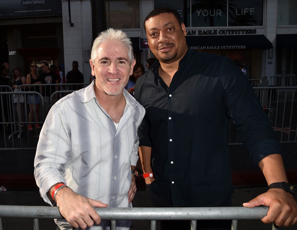 HOLLYWOOD, CA - JUNE 29:  Actors Carlos Alazraqui (L) and Cedric Yarbrough attend the premiere of Marvel's "Ant-Man" at the Dolby Theatre on June 29, 2015 in Hollywood, California.  (Photo by Kevin Winter/Getty Images)