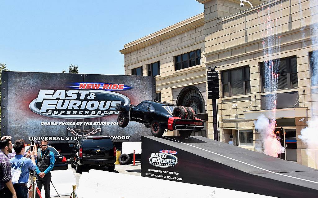 UNIVERSAL CITY, CA - JUNE 23:  A general view of the atmosphere at the premiere press event for the new Universal Studios Hollywood Ride "Fast & Furious-Supercharged" at Universal Studios Hollywood on June 23, 2015 in Universal City, California.  (Photo by Alberto E. Rodriguez/Getty Images)