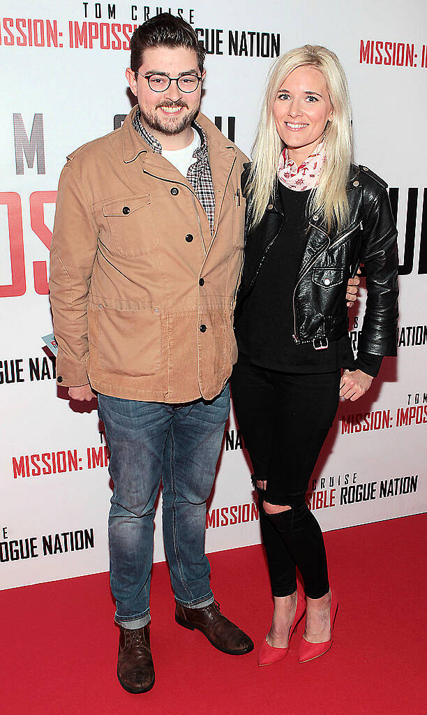 Sean Branigan and Amy De Bhrun at the Irish Premiere screening of Mission Impossible Rogue Nation at The Savoy Cinema Dublin..Picture Brian McEvoy.