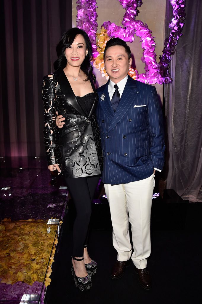 PARIS, FRANCE - JULY 05: Emily Hwang and Franck Cintamani attends the Atelier Versace show as part of Paris Fashion Week Haute Couture Fall/Winter 2015/2016 on July 5, 2015 in Paris, France.  (Photo by Pascal Le Segretain/Getty Images)