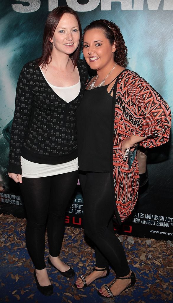 Vanessa Bayley and Sarah Morris  at the Irish Premiere screening of Into the Storm at The Odeon in Point Village Dublin.Picture:Brian McEvoy.