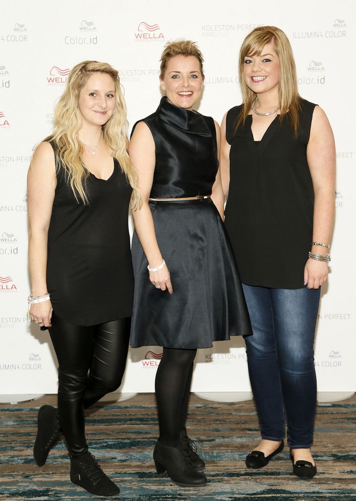 Alicia Westcott, Siobhan Costello and Annemarie Flannery at the Wella TrendVision Awards show 2014 held in the Double Tree Hilton Hotel Dublin-photo Kieran Harnett