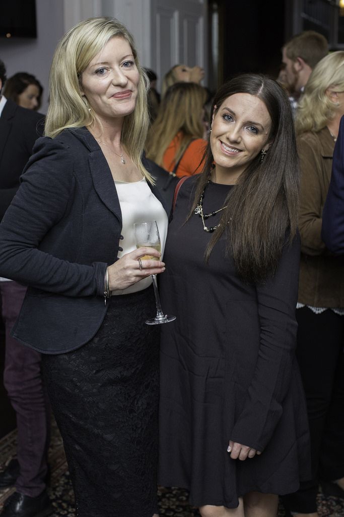 Erin McCafferty & Caitriona Gaffney pictured at the launch of the Cliff Town House Oyster Festival on Stephen's Green D2. Photo: Anthony Woods.