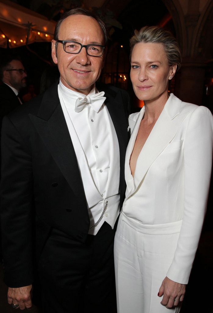 Kevin Spacey and Robin Wright seen at the Netflix Celebration of the 66th Primetime Emmy Awards held at the Chateau Marmont on Monday, August 25, 2014, in Los Angeles. (Photo by Eric Charbonneau/Invision for Netflix]/AP Images)