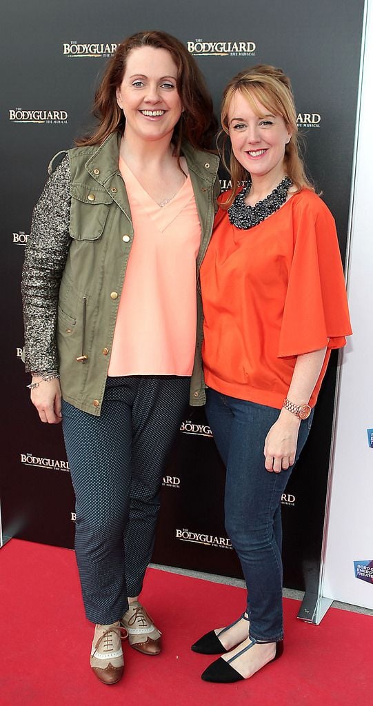 Ruth Scott and Sarah Surgenor  at the opening night of the musical  The Bodyguard at the Bord Gais Energy Theatre,Dublin..Picture:Brian McEvoy.