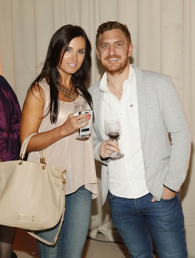 Adina Marinovici and Cameron McDonnell at the Dunnes Stores Autumn Winter Fashion Show in their Georges St Store-photo Kieran Harnett