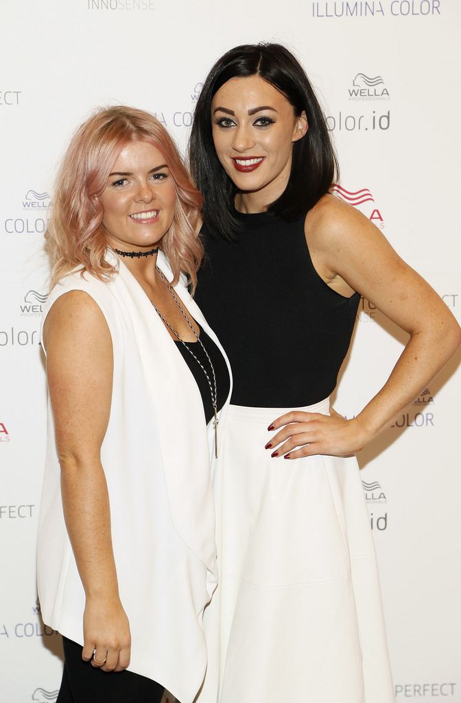 Erica Kidd and Elaine Carey at the Wella TrendVision Awards show 2014 held in the Double Tree Hilton Hotel Dublin-photo Kieran Harnett