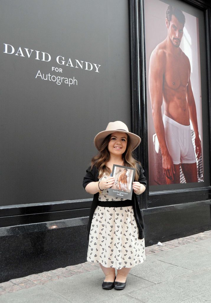 Male model David gandy launching his exclusive new mens's underwear and sleepwear collection,'David Gandy for Autograph ' in Marks and Spencers Grafton street store.

Featuring: Fan Sinead Burke

 WENN.com
