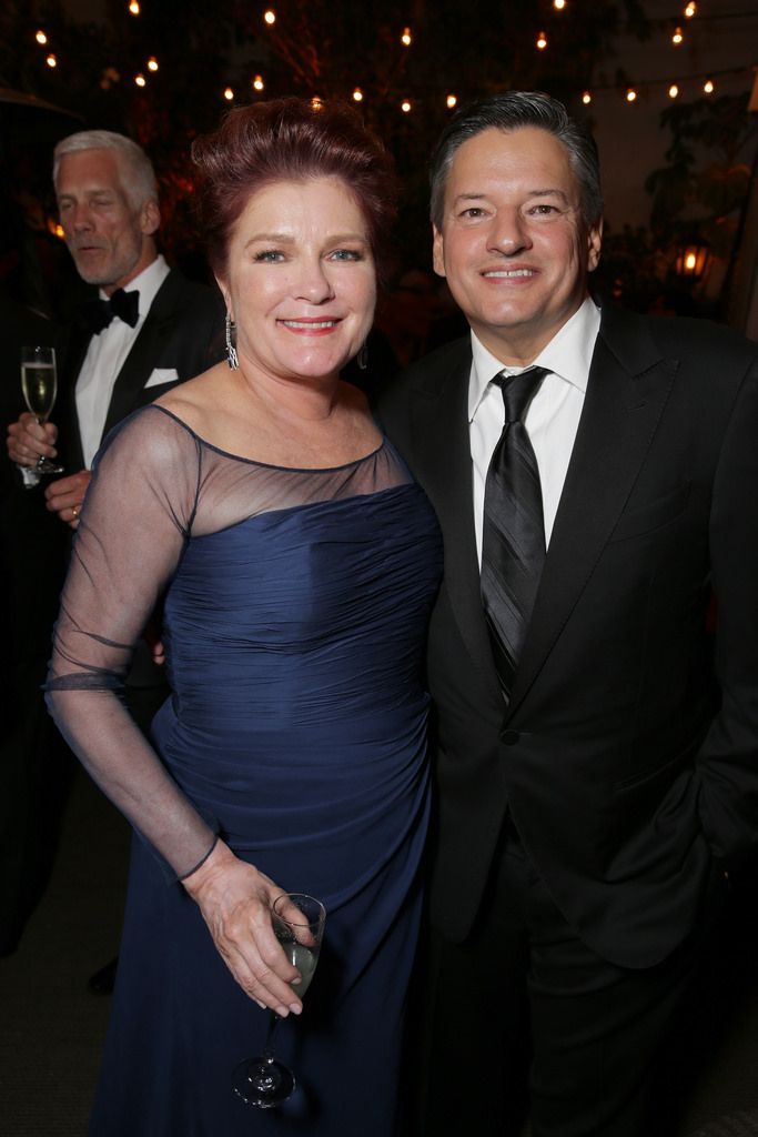 Kate Mulgrew  and Ted Sarandos, Chief Content Officer of Netflix Inc., seen at the Netflix Celebration of the 66th Primetime Emmy Awards held at the Chateau Marmont on Monday, August 25, 2014, in Los Angeles. (Photo by Eric Charbonneau/Invision for Netflix]/AP Images)