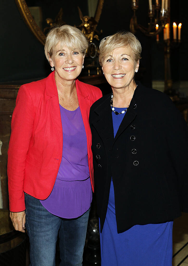 Josephine Quigley and Joan Doyle at the inaugural National Tailoring Academy at Louis Copeland Graduate Fashion Show held in No 10 Ormand Quay-photo Kieran Harnett