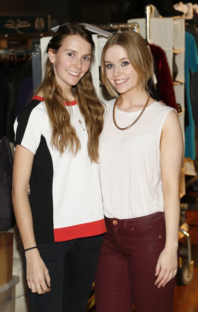 Annie Dunne and Emma Mulholland at the Dunnes Stores Autumn Winter Fashion Show in their Georges St Store-photo Kieran Harnett