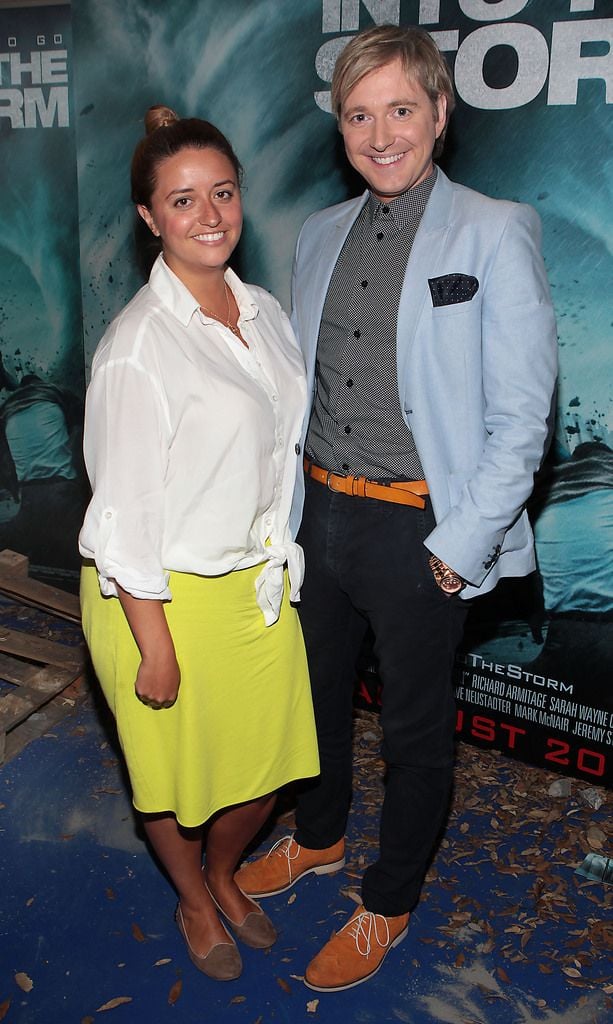 Jess Corcoran and Norman Pratt at the Irish Premiere screening of Into the Storm at The Odeon in Point Village Dublin.Picture:Brian McEvoy.