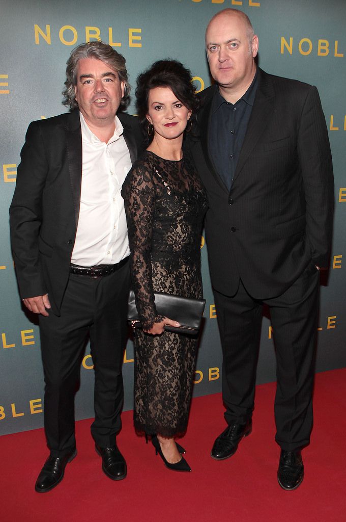 Stephen Bradley ,Deidre O Kane and Dara O Briain  at The Irish Gala Screening of Noble   at the Savoy Cinema on O'Connell Street, Dublin.Pictures:Brian McEvoy.