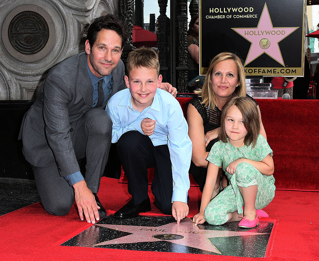 HOLLYWOOD, CA - JULY 01: Actor Paul Rudd (L) and his family attend ceremony honoring actor Paul Rudd with a Star on the Hollywood Walk of Fame on July 1, 2015 in Hollywood, California.  (Photo by Frederick M. Brown/Getty Images)