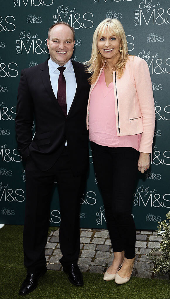 Jonathan Glenister and Miriam O'Callaghan at the Marks & Spencer Summer of Flavour event in Ely PLace-photo Kieran Harnett