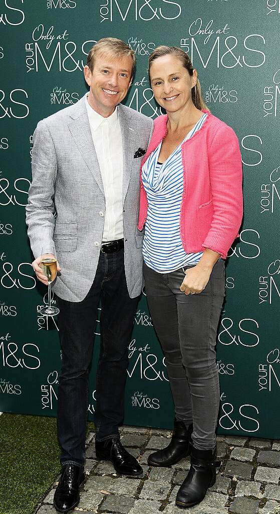 Alan Hughes and Debbie O'Donnell at the Marks & Spencer Summer of Flavour event in Ely PLace-photo Kieran Harnett