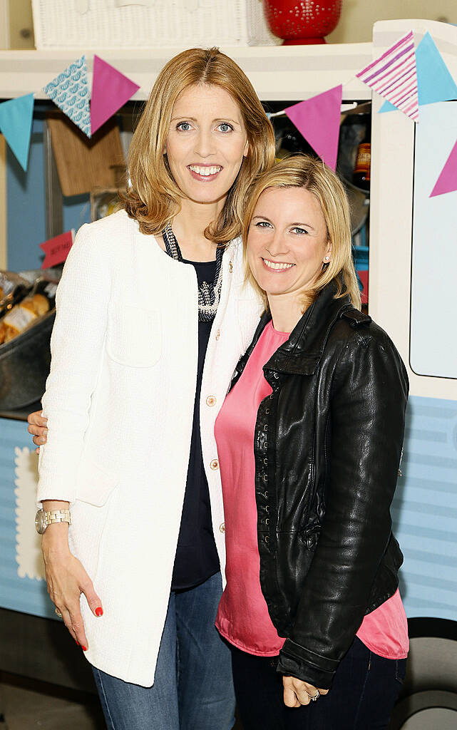 Jane Hunt and Sarah Cadden at the Marks & Spencer Summer of Flavour event in Ely PLace-photo Kieran Harnett