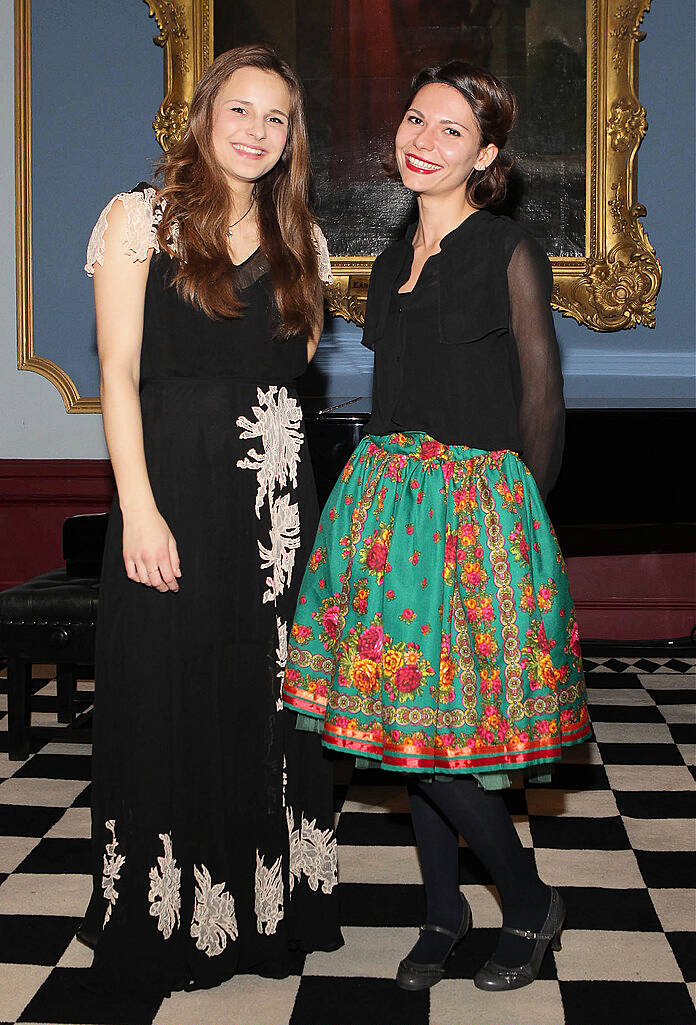 Miriam Kaczor and Eliza Puchianu at the final of the Freemasons Young Musician of the Year 2014  at Freemason Hall ,Dublin..Pic:Brian McEvoy.