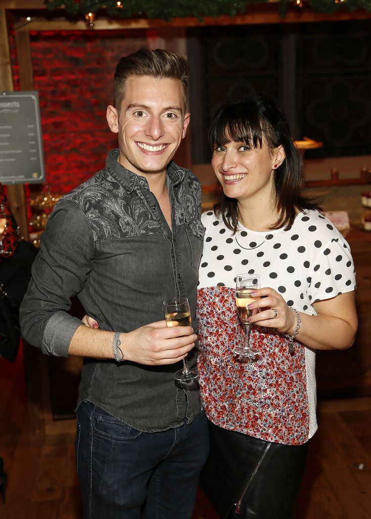 Riyadh Khalaf and Sarina Bellissimo at the launch of the Lidl Deluxe Christmas Range in the Smock Alley Theatre-photo Kieran Harnett