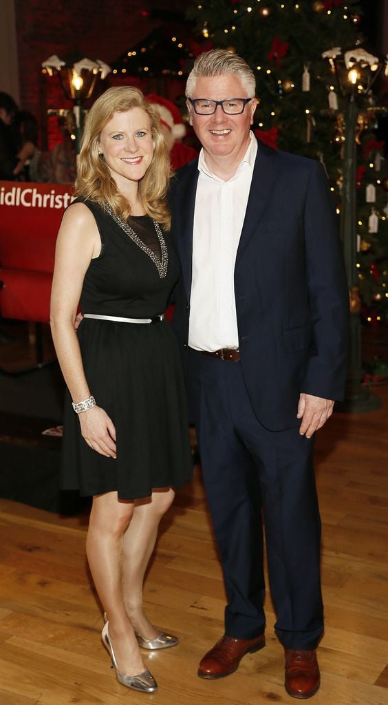 Nuala Carey and Paul Flynn at the launch of the Lidl Deluxe Christmas Range in the Smock Alley Theatre-photo Kieran Harnett