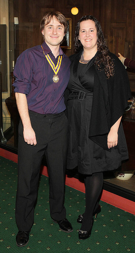 Alex Peteu-Colan and Kelley Lonergan at the final of the Freemasons Young Musician of the Year 2014  at Freemason Hall ,Dublin..Pic:Brian McEvoy