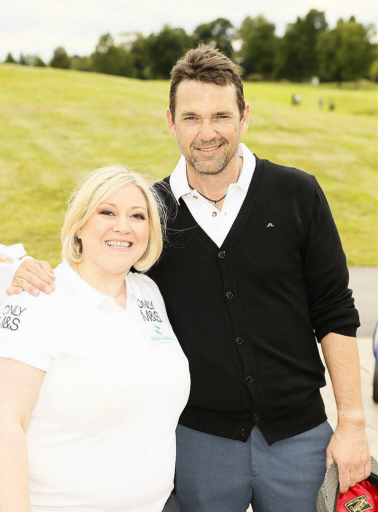 
Carmel Breheny and actor Dougray Scott at the 2015 Marks & Spencer Ireland Marie Keating Foundation Celebrity Golf Classic  -photo Kieran Harnett
