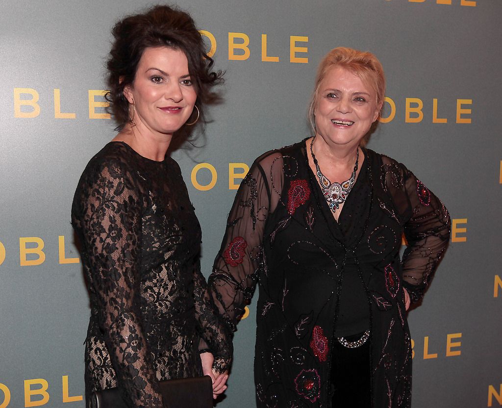 Christina Noble and actress Deirdre O Kane who plays her in the movie  at The Irish Gala Screening of NOBLE  at the Savoy Cinema on O'Connell Street, Dublin.Pictures:Brian McEvoy.
