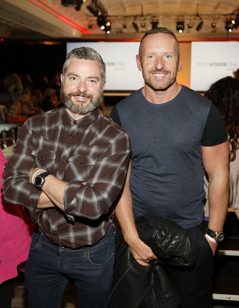 Ambrose Desmond and John Geaney at the Wella Professionals TrendVision Award 2014 show at the DoubleTree by Hilton-photo Kieran Harnett