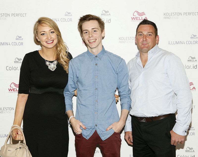 Stacey Lyng, Joe Van Son and Alan Butler at the Wella TrendVision Awards show 2014 held in the Double Tree Hilton Hotel Dublin-photo Kieran Harnett