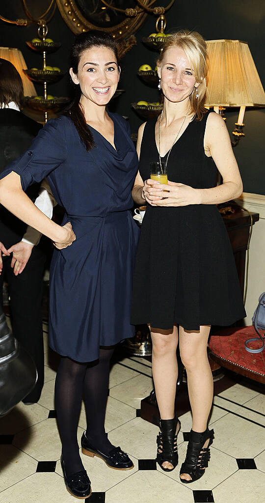 Dee Duffy and Mariana Szabo at the inaugural National Tailoring Academy at Louis Copeland Graduate Fashion Show held in No 10 Ormand Quay-photo Kieran Harnett