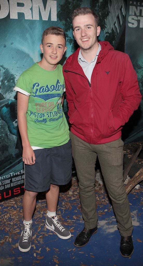 Killian O Farrell and Daniel O Farrell at the Irish Premiere screening of Into the Storm at The Odeon in Point Village Dublin.Picture:Brian McEvoy.