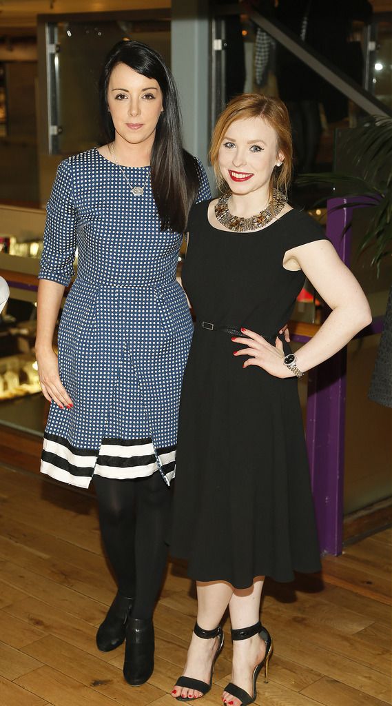 Laura Toner and Denise Sheridan at Kilkenny's annual celebration of the very best of Irish design as part of the Kilkenny Irish Craft & Design Week, proudly supported by AXA, at their Nassau St store on Thursday night 9th-photo Kieran Harnett