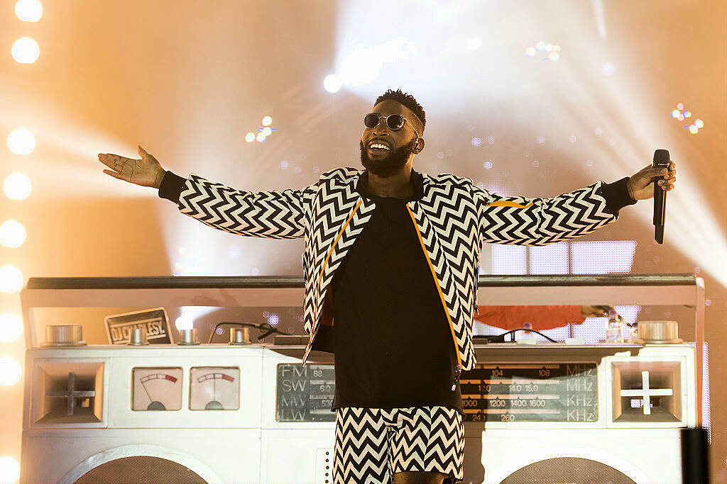 PLYMOUTH, ENGLAND - JULY 22:  Tinie Tempah performs on stage during MTV Crashes Plymouth at Plymouth Hoe on July 22, 2014 in Plymouth, England.  (Photo by Matthew Horwood/Getty Images for MTV UK)