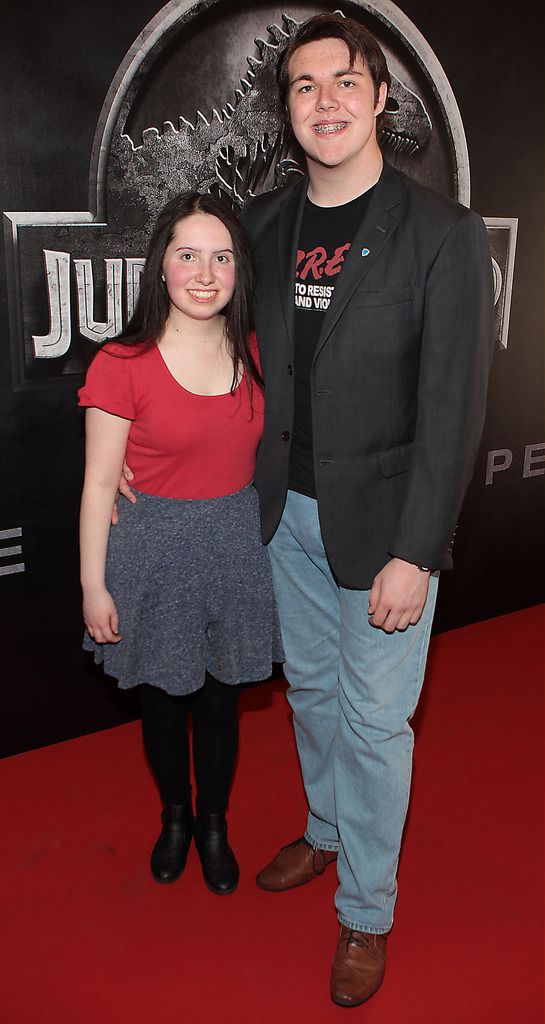 Ruth Deryse and Hathan McDonagh at The Irish premiere screening of Jurassic World at The Savoy Cinema,O Connell Street,Dublin.Pic Brian McEvoy