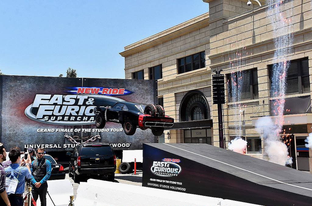 UNIVERSAL CITY, CA - JUNE 23:  A general view of the atmosphere at the premiere press event for the new Universal Studios Hollywood Ride "Fast & Furious-Supercharged" at Universal Studios Hollywood on June 23, 2015 in Universal City, California.  (Photo by Alberto E. Rodriguez/Getty Images)