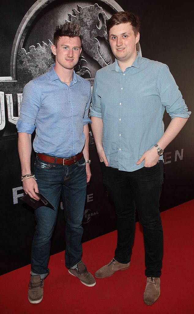 Dylan Purcell and James Purcell at The Irish premiere screening of Jurassic World at The Savoy Cinema,O Connell Street,Dublin.Pic Brian McEvoy.