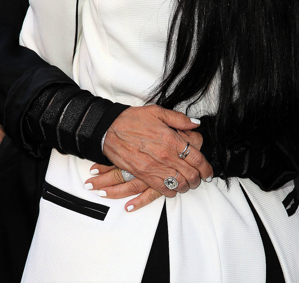 LOS ANGELES, CA - JULY 07: Kris Jenner, ring detail, attends New Line Cinema's Premiere Of "The Gallows"  at Hollywood High School on July 7, 2015 in Los Angeles, California.  (Photo by David Buchan/Getty Images)