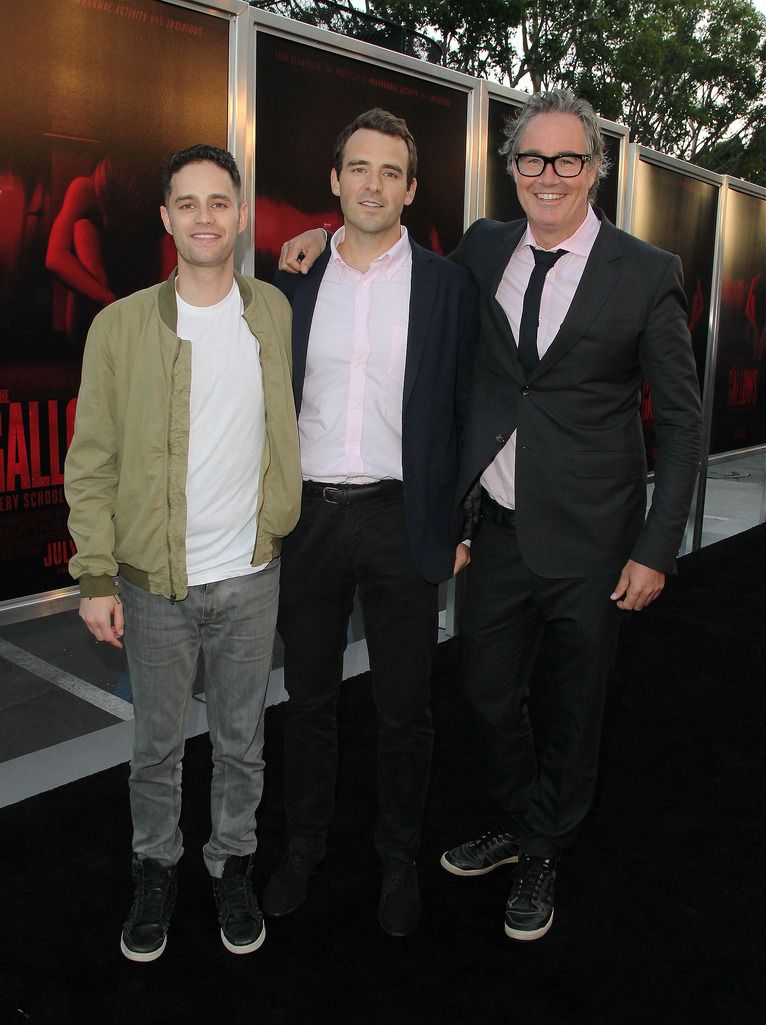 LOS ANGELES, CA - JULY 07:  (L-R) Producers Dean Schnider, Ben Forkner and Guymon Casady attend New Line Cinema's Premiere of "The Gallows"  at Hollywood High School on July 7, 2015 in Los Angeles, California.  (Photo by David Buchan/Getty Images)