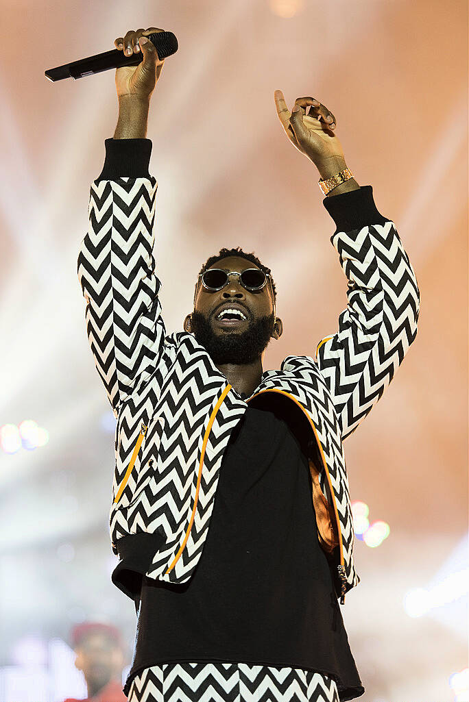 PLYMOUTH, ENGLAND - JULY 22:  Tinie Tempah performs on stage during MTV Crashes Plymouth at Plymouth Hoe on July 22, 2014 in Plymouth, England.  (Photo by Matthew Horwood/Getty Images for MTV UK)