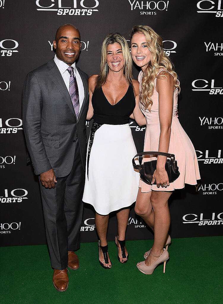 NEW YORK, NY - JULY 08:  Tiki Barber, Nicole Purcell, CLIO Awards president  and Traci Lynn Johnson attend the 2015 CLIO Sports Awards at Cipriani 42nd Street on July 8, 2015 in New York City.  (Photo by Jamie McCarthy/Getty Images for CLIO Sports Awards)