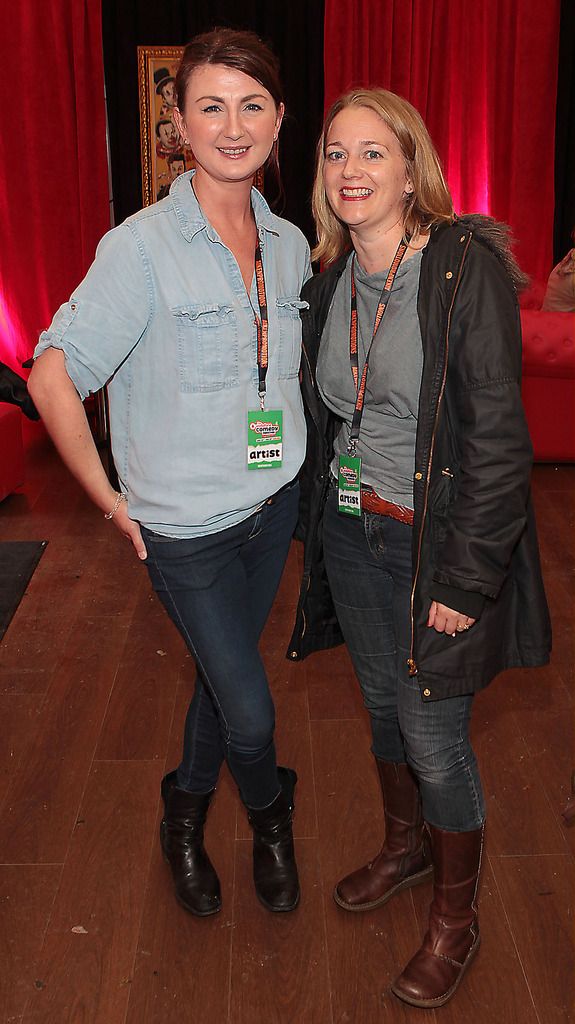 Aoife Cooney and Amy Collins at the closing night of the Vodafone Comedy Festival at the Iveagh Gardens Dublin.Picture:Brian McEvoy.No Repro fee for one use