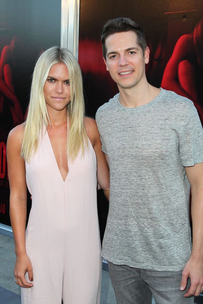 LOS ANGELES, CA - JULY 07:  Jason Kennedy (R) and Lauren Scruggs attend New Line Cinema's Premiere of "The Gallows"  at Hollywood High School on July 7, 2015 in Los Angeles, California.  (Photo by David Buchan/Getty Images)