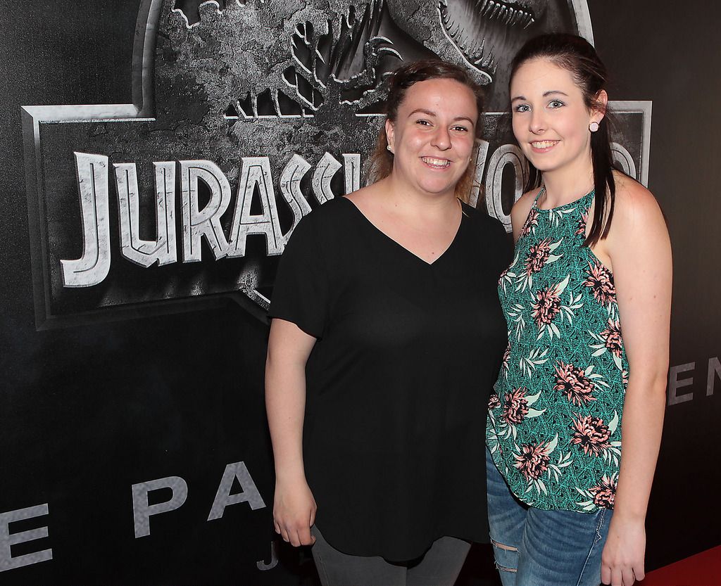 Claire Hickey and Lauren Kehoe at The Irish premiere screening of Jurassic World at The Savoy Cinema,O Connell Street,Dublin.Pic Brian McEvoy.