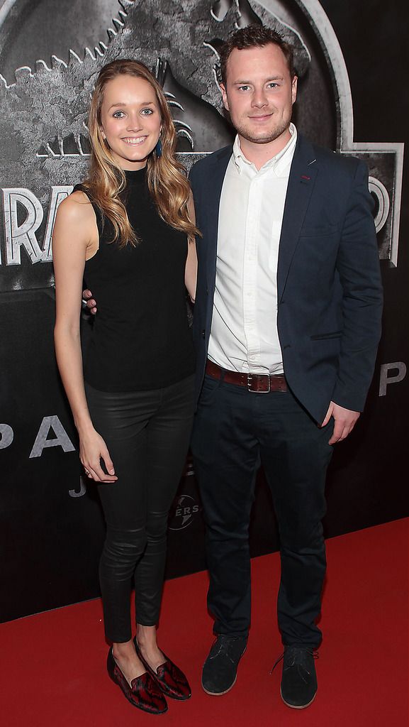 Holly Prendergast and Aidan Carrick at The Irish premiere screening of Jurassic World at The Savoy Cinema,O Connell Street,Dublin.Pic Brian McEvoy