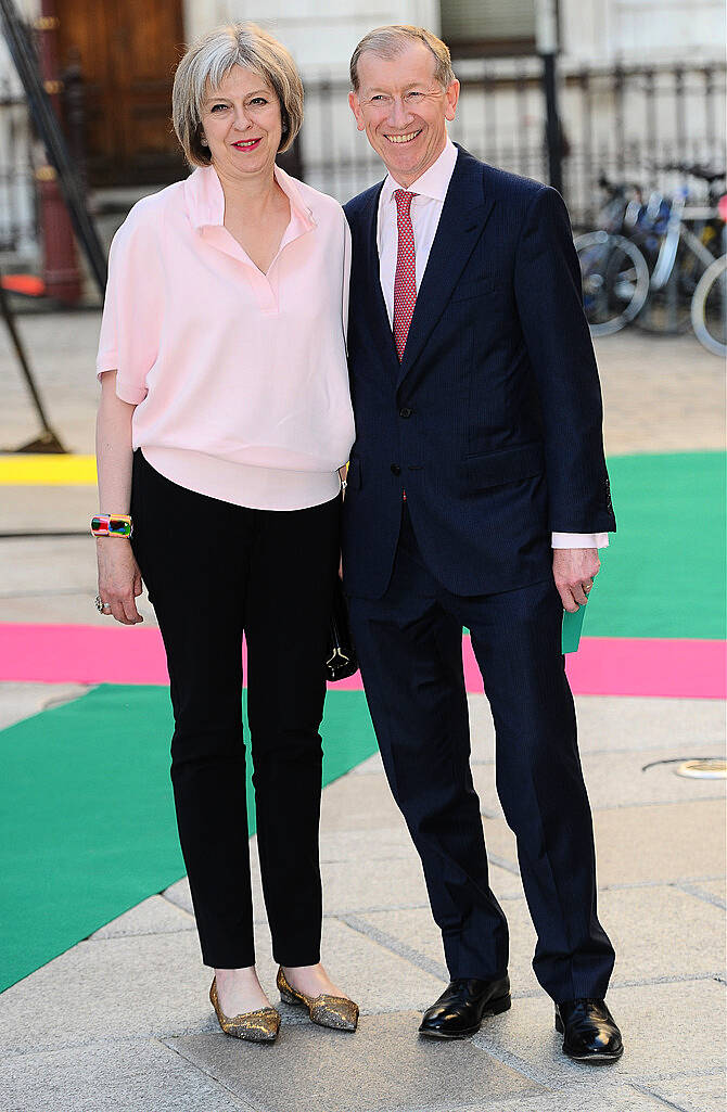 LONDON, ENGLAND - JUNE 03:  Teresa May and Philip John May attend the Royal Academy of Arts Summer Exhibition on June 3, 2015 in London, England.  (Photo by Stuart C. Wilson/Getty Images)