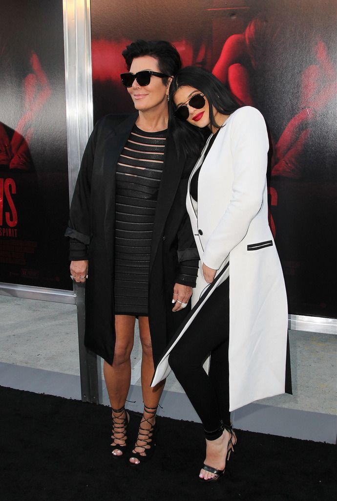 LOS ANGELES, CA - JULY 07:  Kris Jenner and Kylie Jenner attend New Line Cinema's Premiere of "The Gallows" at Hollywood High School on July 7, 2015 in Los Angeles, California.  (Photo by David Buchan/Getty Images)