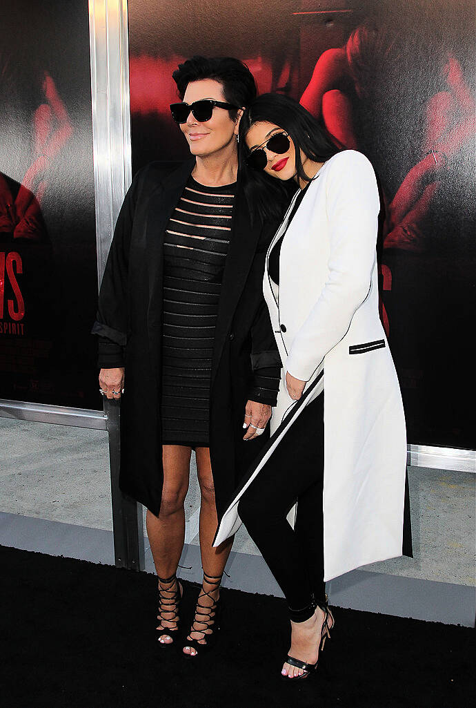 LOS ANGELES, CA - JULY 07:  Kris Jenner and Kylie Jenner attend New Line Cinema's Premiere of "The Gallows" at Hollywood High School on July 7, 2015 in Los Angeles, California.  (Photo by David Buchan/Getty Images)