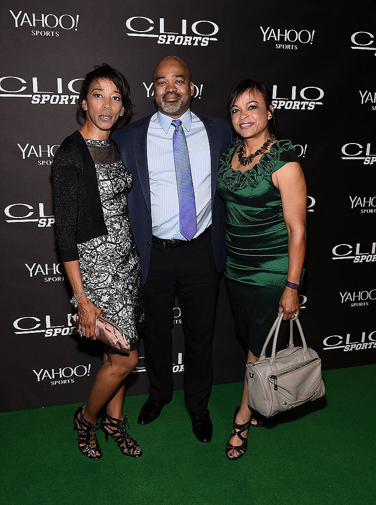 NEW YORK, NY - JULY 08:  (L-R)Susan Scott, Stephen Scott and Cynthia Scott (Stuart Scott's Family)  attend the 2015 CLIO Sports Awards at Cipriani 42nd Street on July 8, 2015 in New York City.  (Photo by Jamie McCarthy/Getty Images for CLIO Sports Awards)