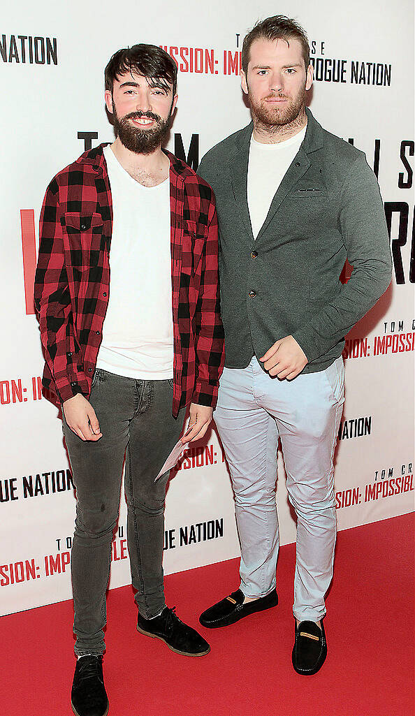 Craig Donegan and Robert Sommerville at the Irish Premiere screening of Mission Impossible Rogue Nation at The Savoy Cinema Dublin..Picture Brian McEvoy