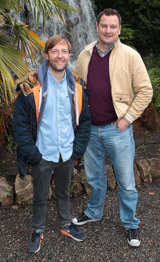 Andrew Maxwell and Geoff Whelan at the closing night of the Vodafone Comedy Festival at the Iveagh Gardens Dublin.Picture:Brian McEvoy.No Repro fee for one use